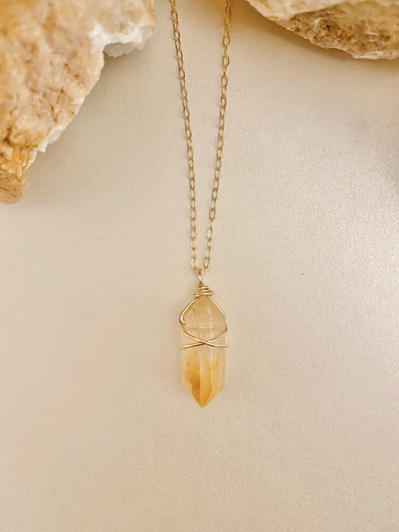 yellow crystal necklace