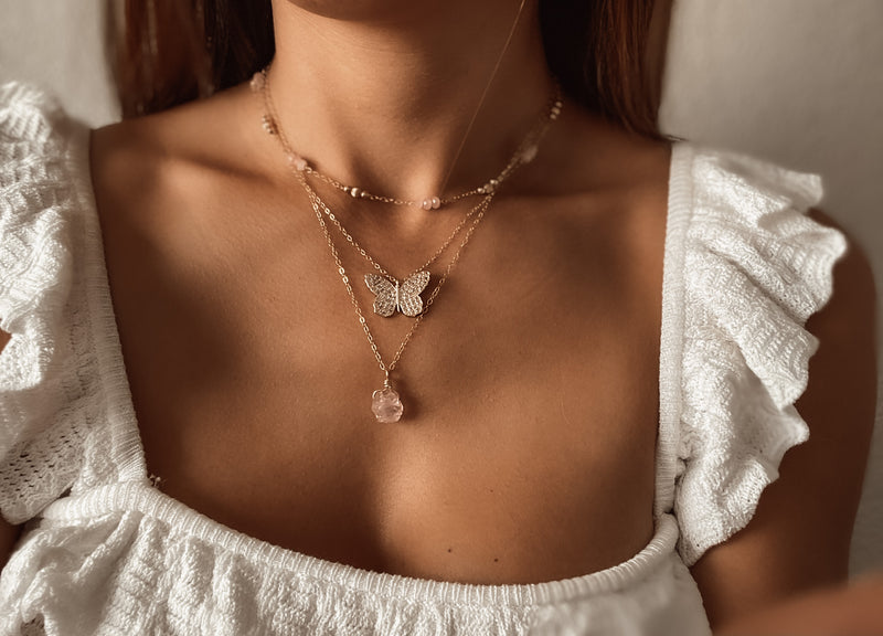 MORGANITE CRYSTAL NECKLACE