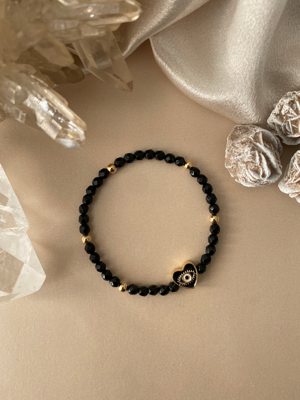 Bracelet in black onyx and lotus flower - OMYOKI just jewelry