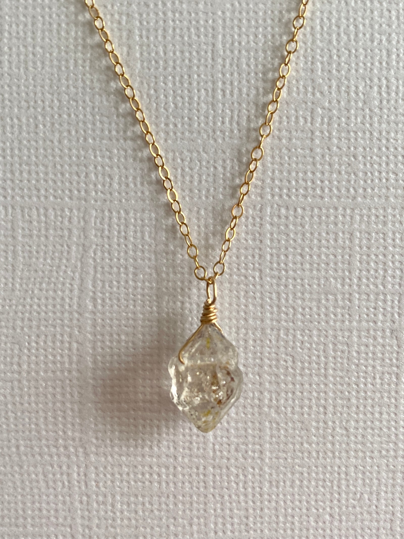 GOLDEN HERKIMER DIAMOND NECKLACE