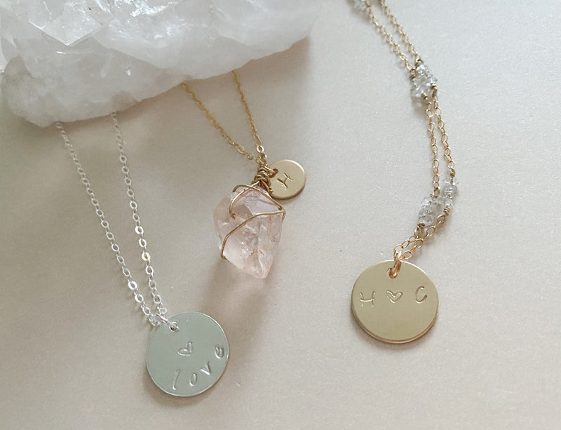 HAND STAMPED DISC PENDANT