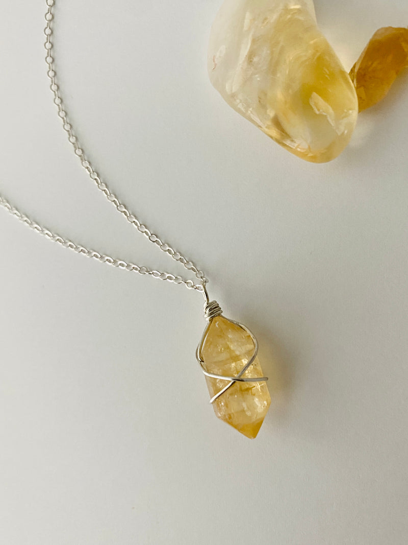 CITRINE CRYSTAL NECKLACE – By Helen P