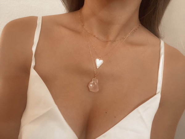 ROSE QUARTZ CRYSTAL NECKLACE